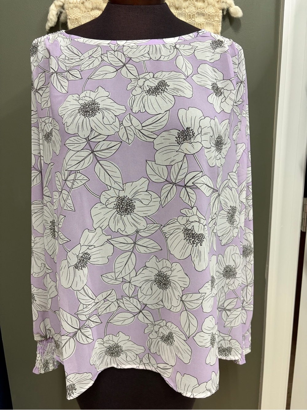 CAbi Lilac Floral Blouse